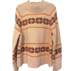 Madewell Cozy Beige and Brown Sweater